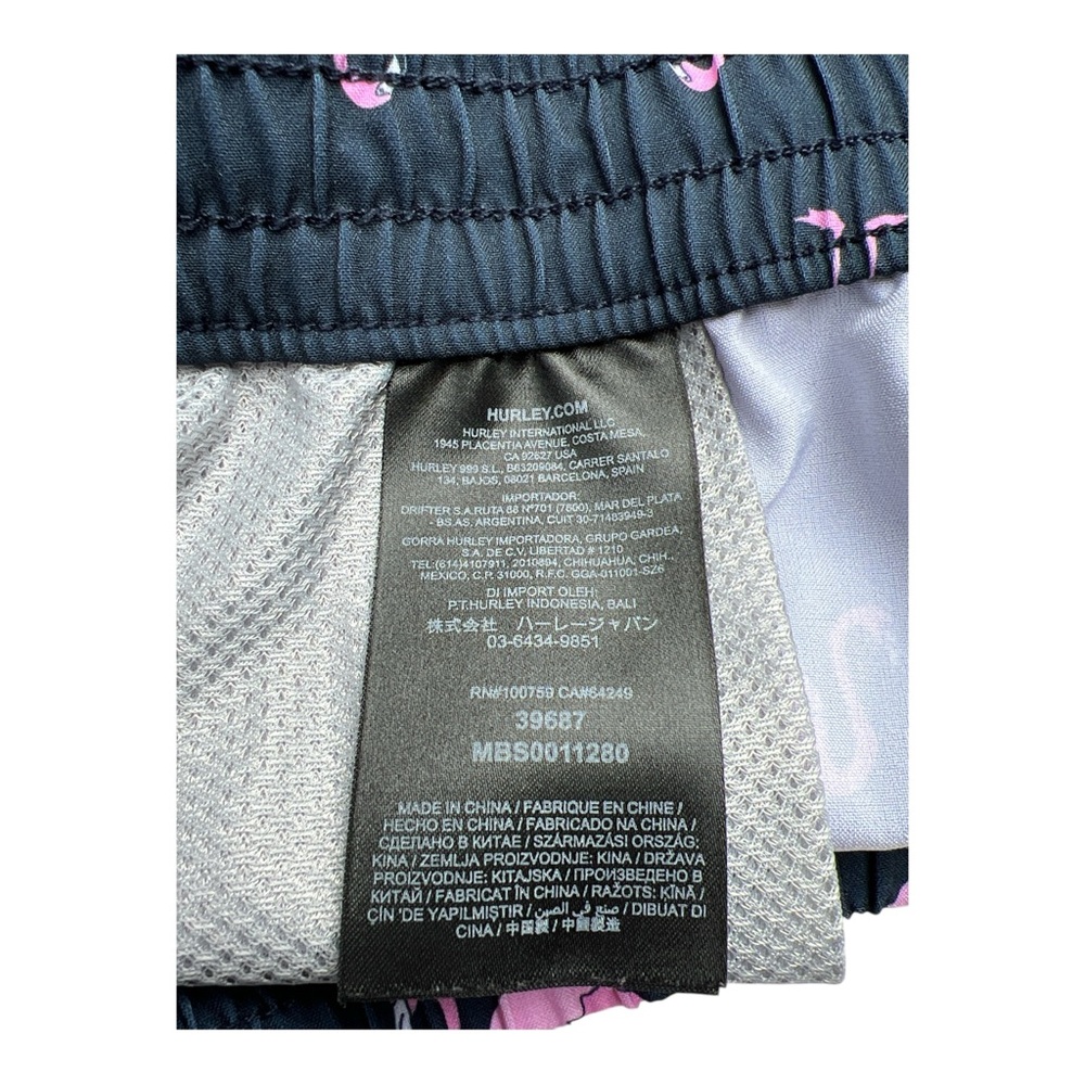 Hurley Men’s Cannonball Volley Flamingo Boardshort Navy Summer, Size Large - Picture 8 of 8